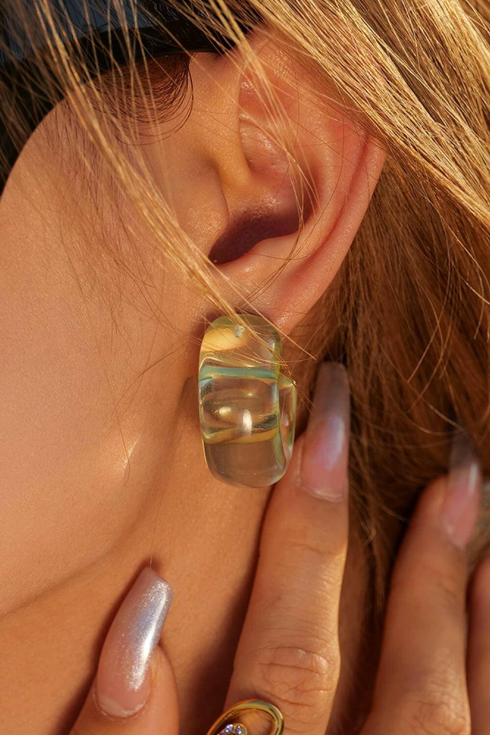 Resin C-Hoop Earrings - Carri's Cache