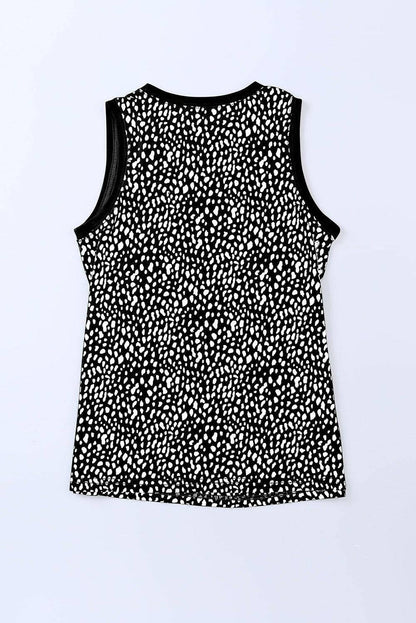 Printed Round Neck Tank - Carri's Cache