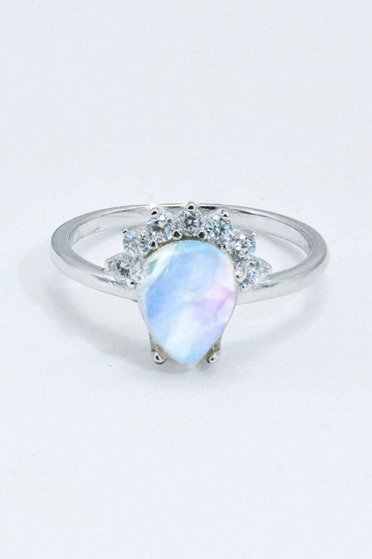 925 Sterling Silver Moonstone Ring.