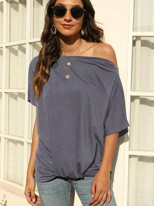 One Shoulder Short Sleeve T-Shirt - Carri's Cache