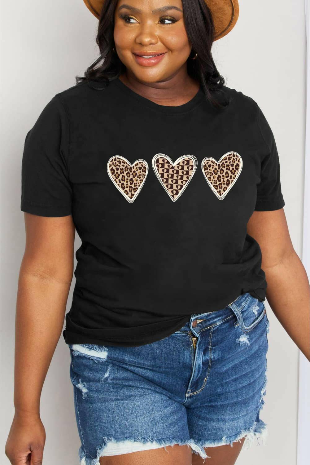 Simply Love Full Size Heart Graphic Cotton Tee - Carri's Cache