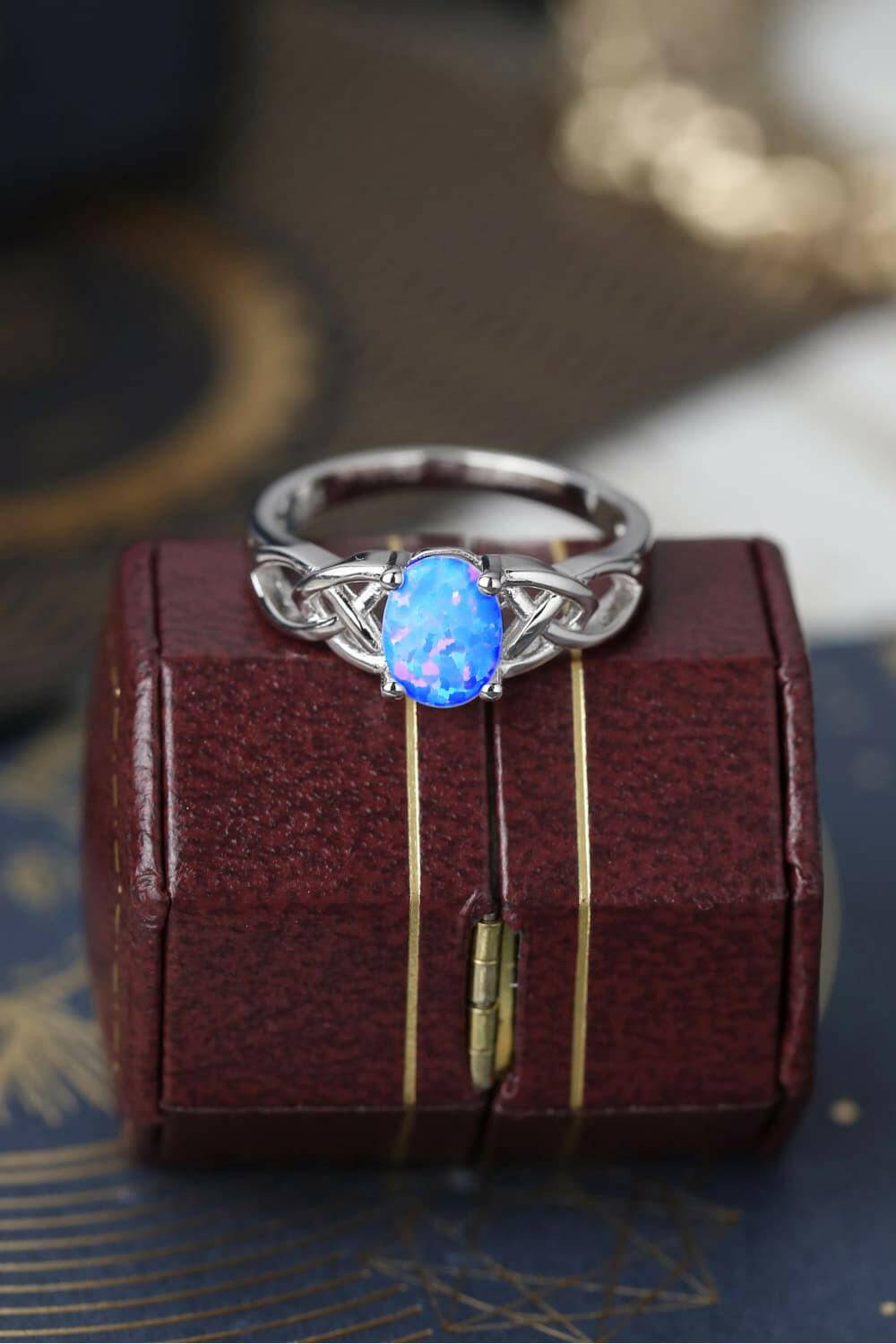 Crisscross 4-Prong Opal Ring.