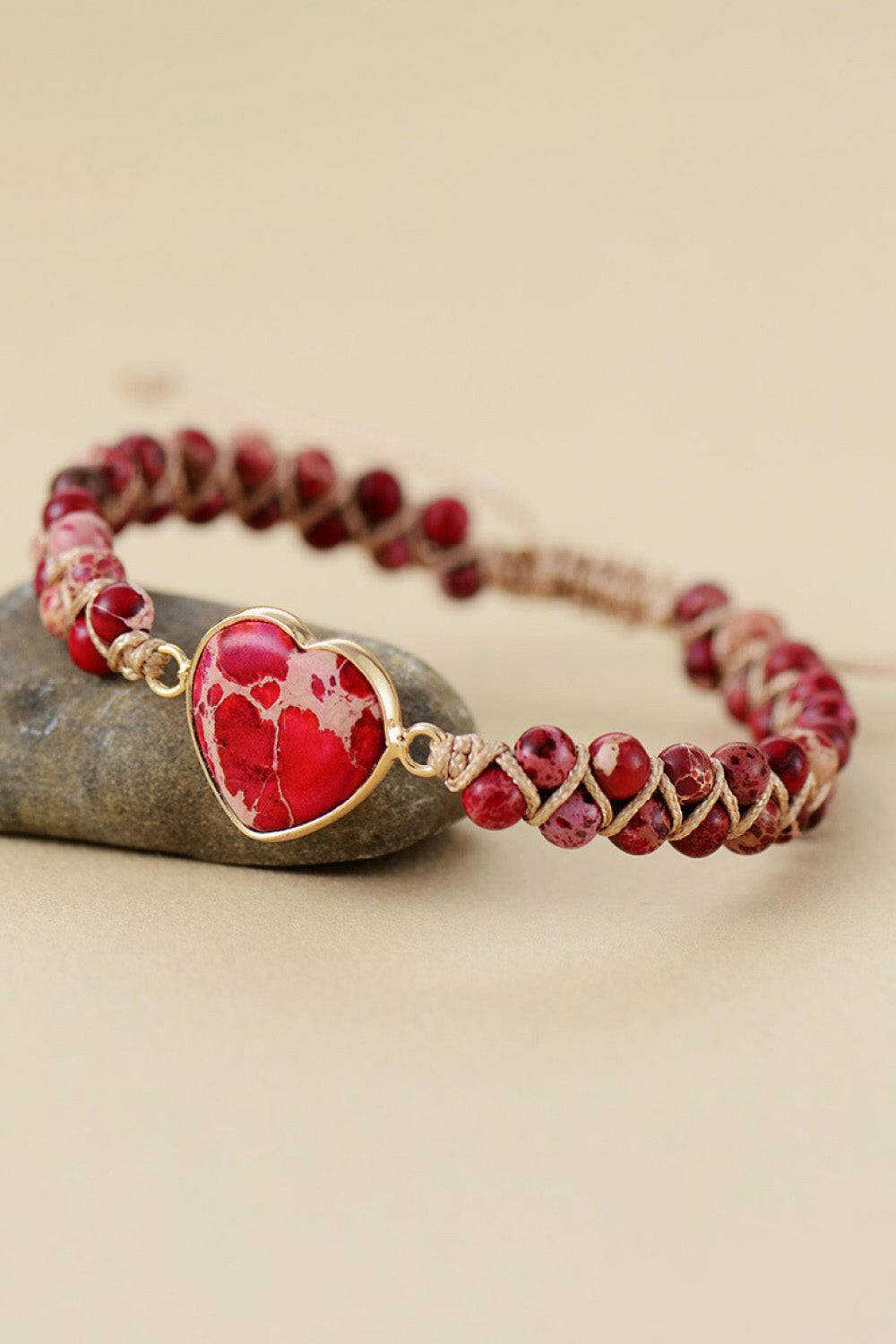 Handmade Heart Shape Natural Stone Bracelet - Carri's Cache