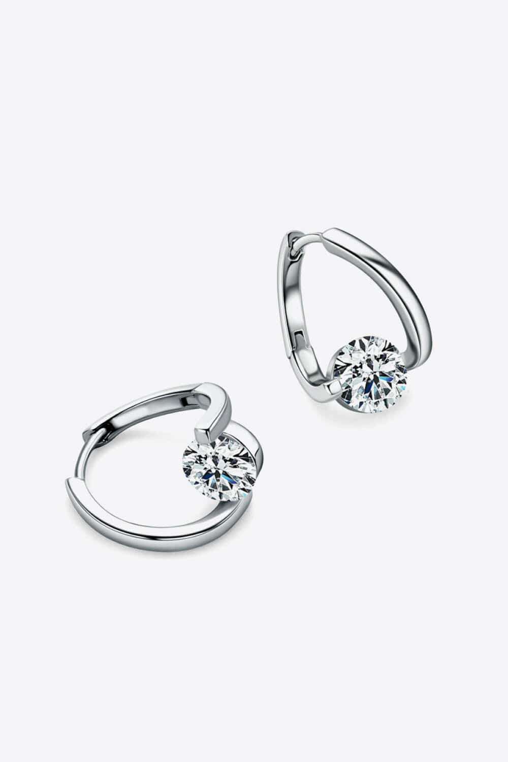 2 Carat Moissanite 925 Sterling Silver Heart Earrings - Carri's Cache