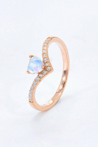 Moonstone Heart-Shaped Ring.