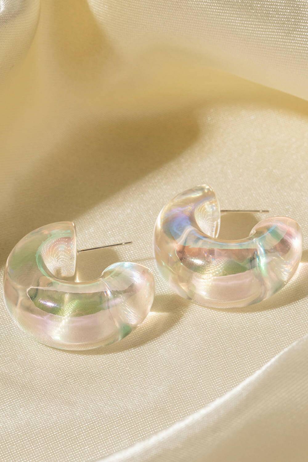 Resin C-Hoop Earrings - Carri's Cache