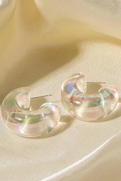 Resin C-Hoop Earrings - Carri's Cache