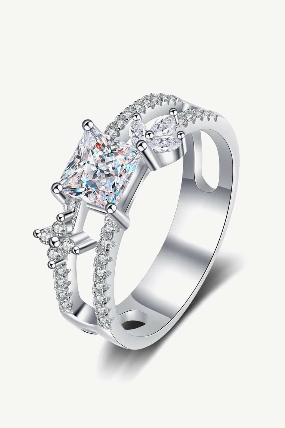 Moissanite Double Layered Ring - Carri's Cache