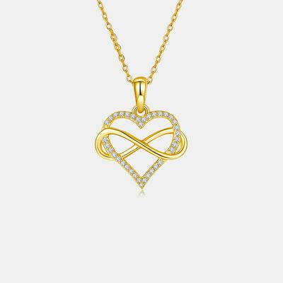 Moissanite 925 Sterling Silver Heart Shape Necklace - Carri's Cache