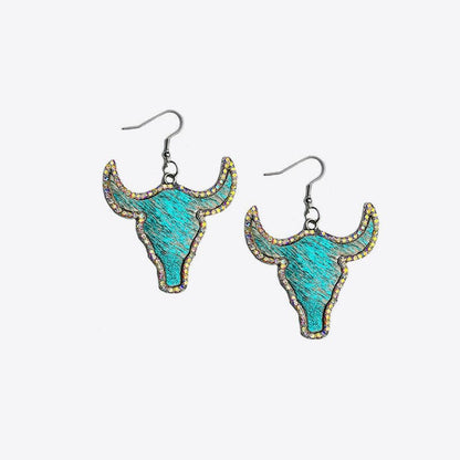 Rhinestone Bull Earrings - Carri's Cache