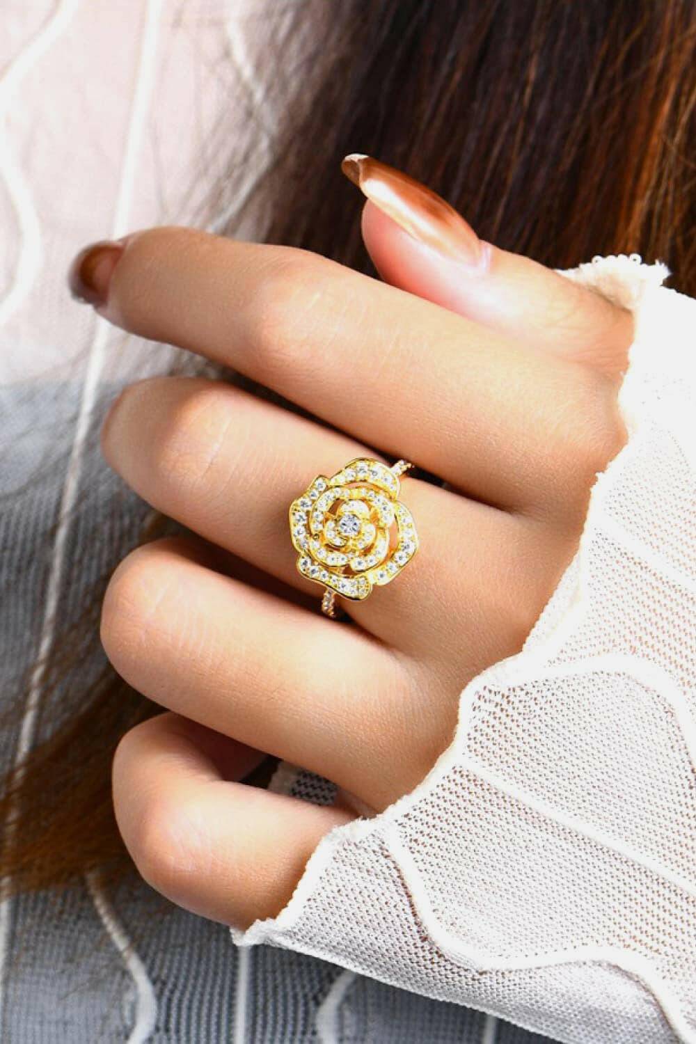 Moissanite Flower Shape Ring - Carri's Cache