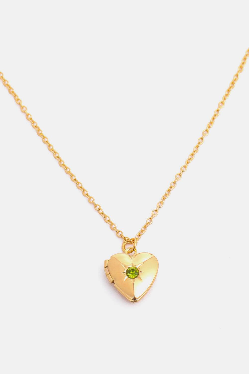 Zircon Heart Shape 14K Gold-Plated Pendant Necklace - Carri's Cache