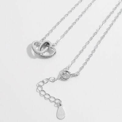 925 Sterling Silver Inlaid Zircon Heart Necklace - Carri's Cache