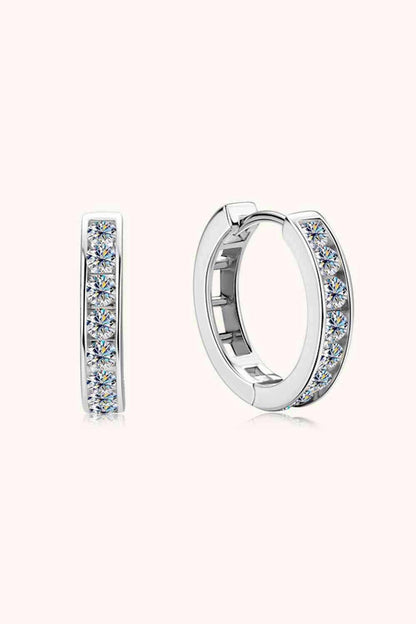 Moissanite 925 Sterling Silver Huggie Earrings - Carri's Cache