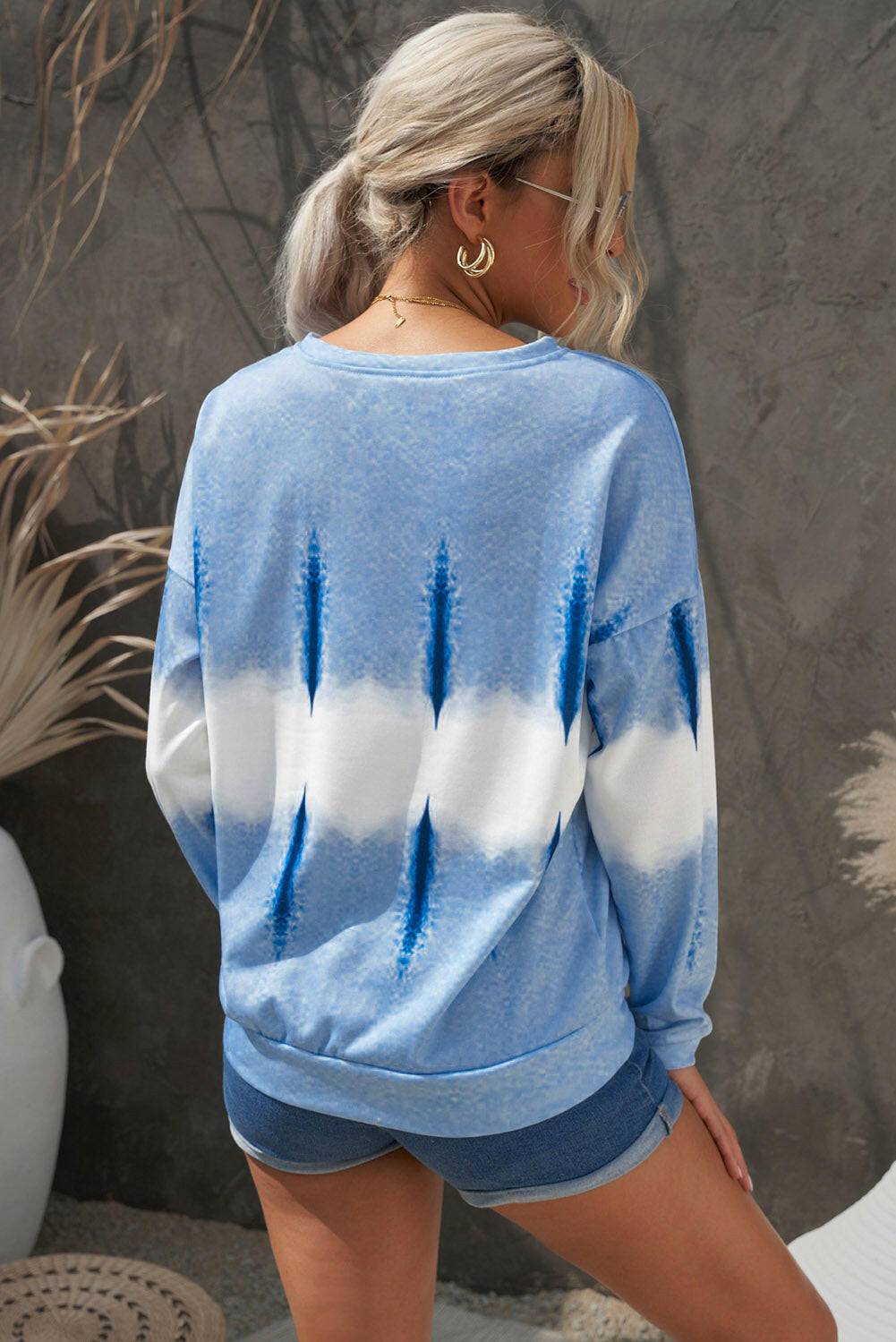 Drop Shoulder Round Neck Sweatshirt.