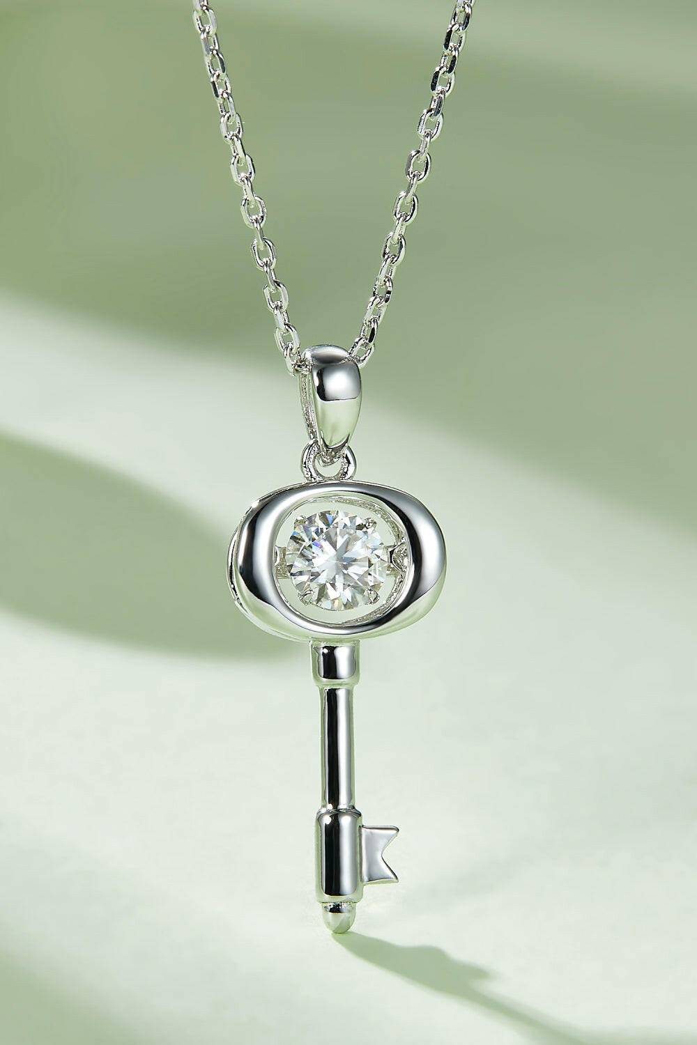 Moissanite Key Pendant Necklace - Carri's Cache