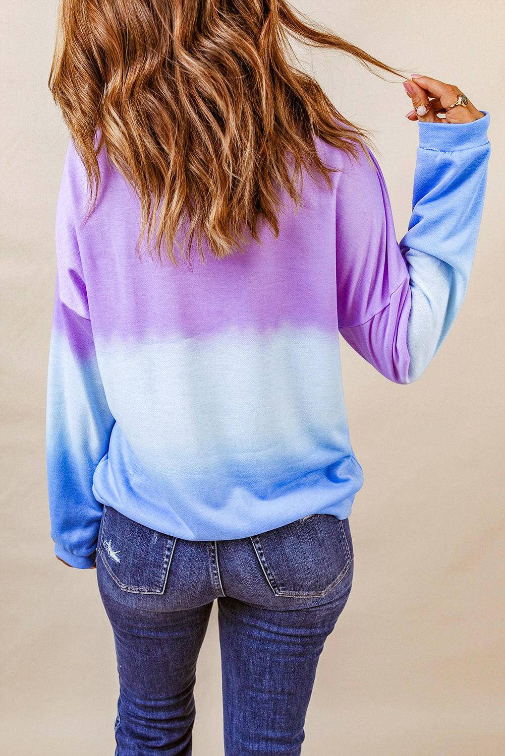 Drop Shoulder Round Neck Sweatshirt.