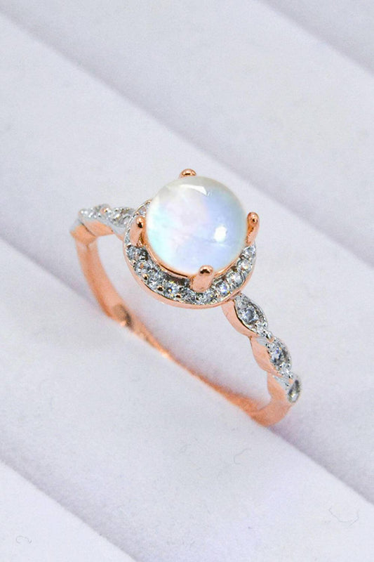 Round Moonstone Ring.