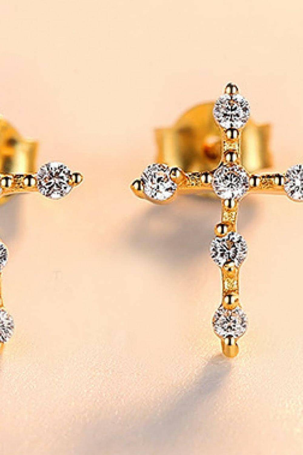 Zircon Cross 925 Sterling Silver Earrings - Carri's Cache