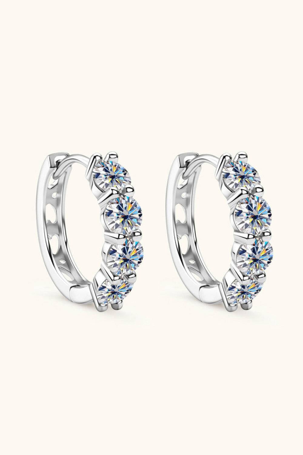 2.4 Carat Moissanite Huggie Earrings - Carri's Cache