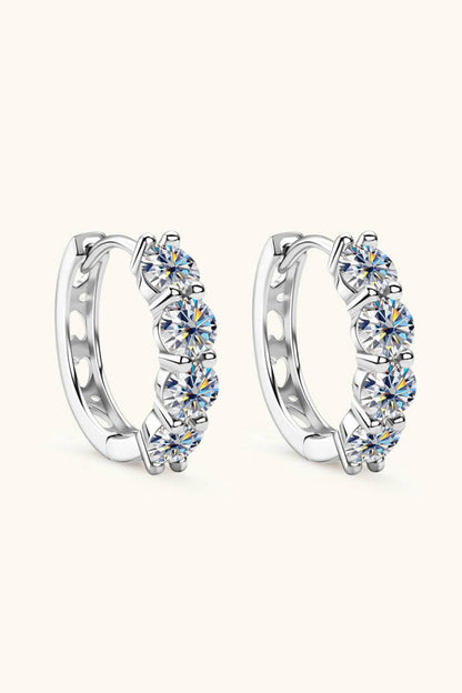 2.4 Carat Moissanite Huggie Earrings - Carri's Cache