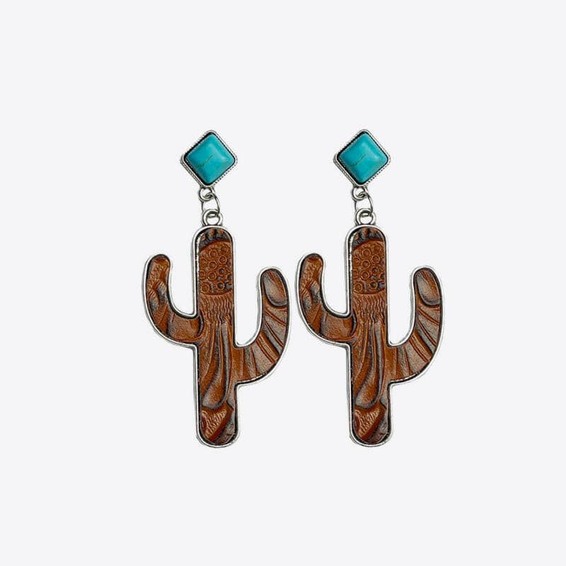 Turquoise Cactus Earrings - Carri's Cache