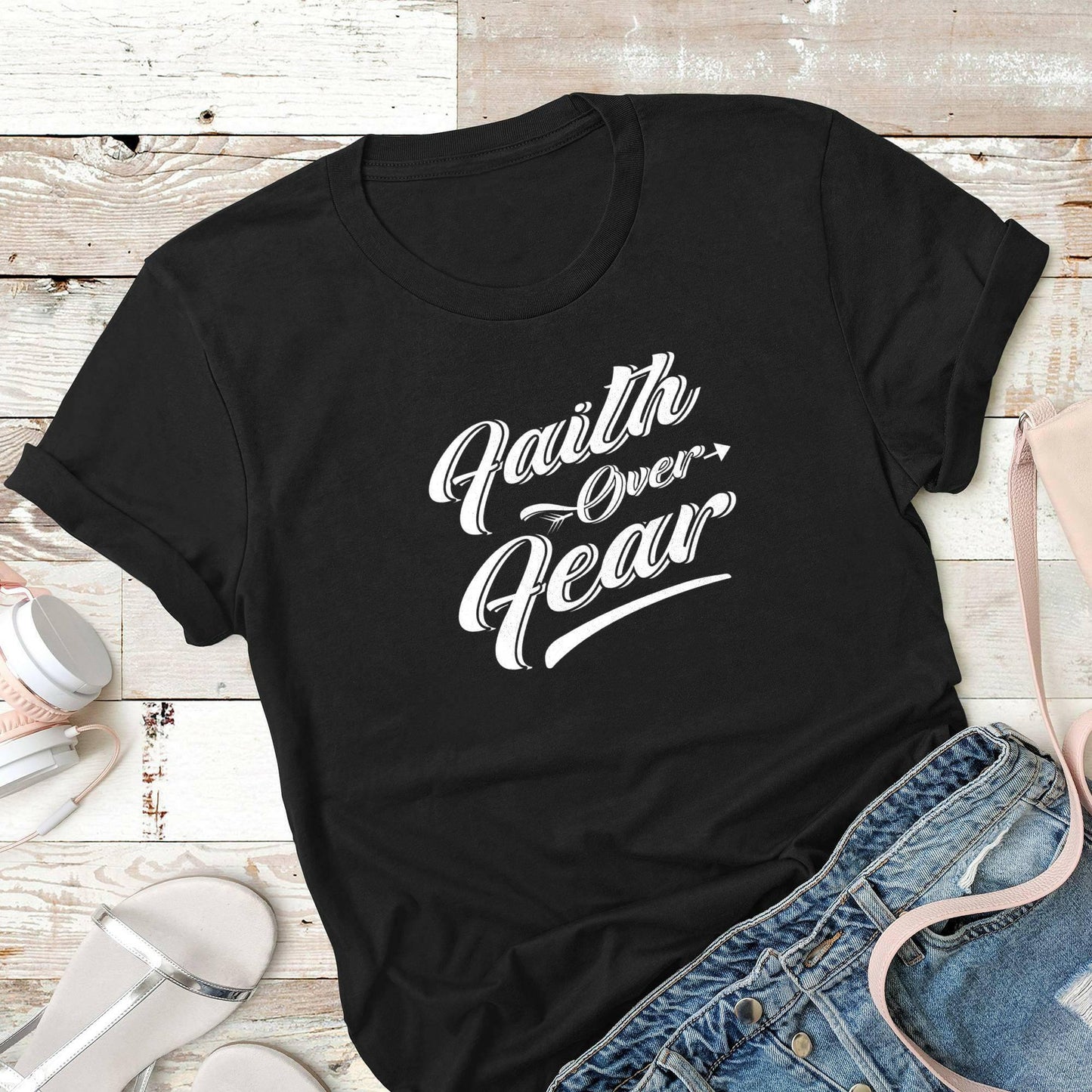 Faith Over Fear, Christian Unisex Tee - Carri's Cache