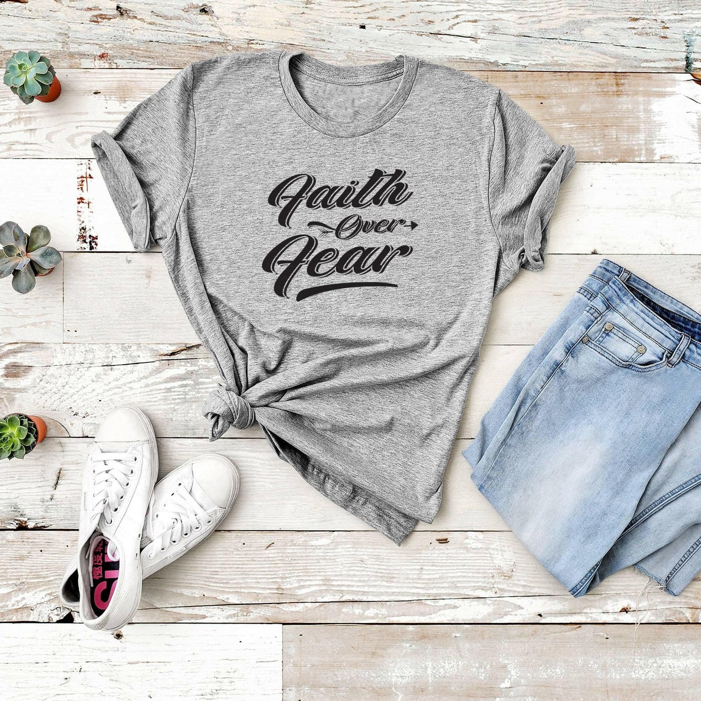 Faith Over Fear, Christian Unisex Tee - Carri's Cache