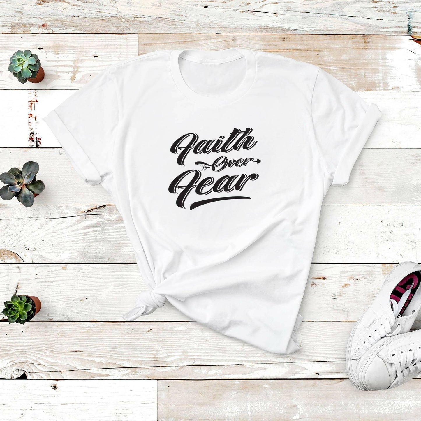 Faith Over Fear, Christian Unisex Tee - Carri's Cache