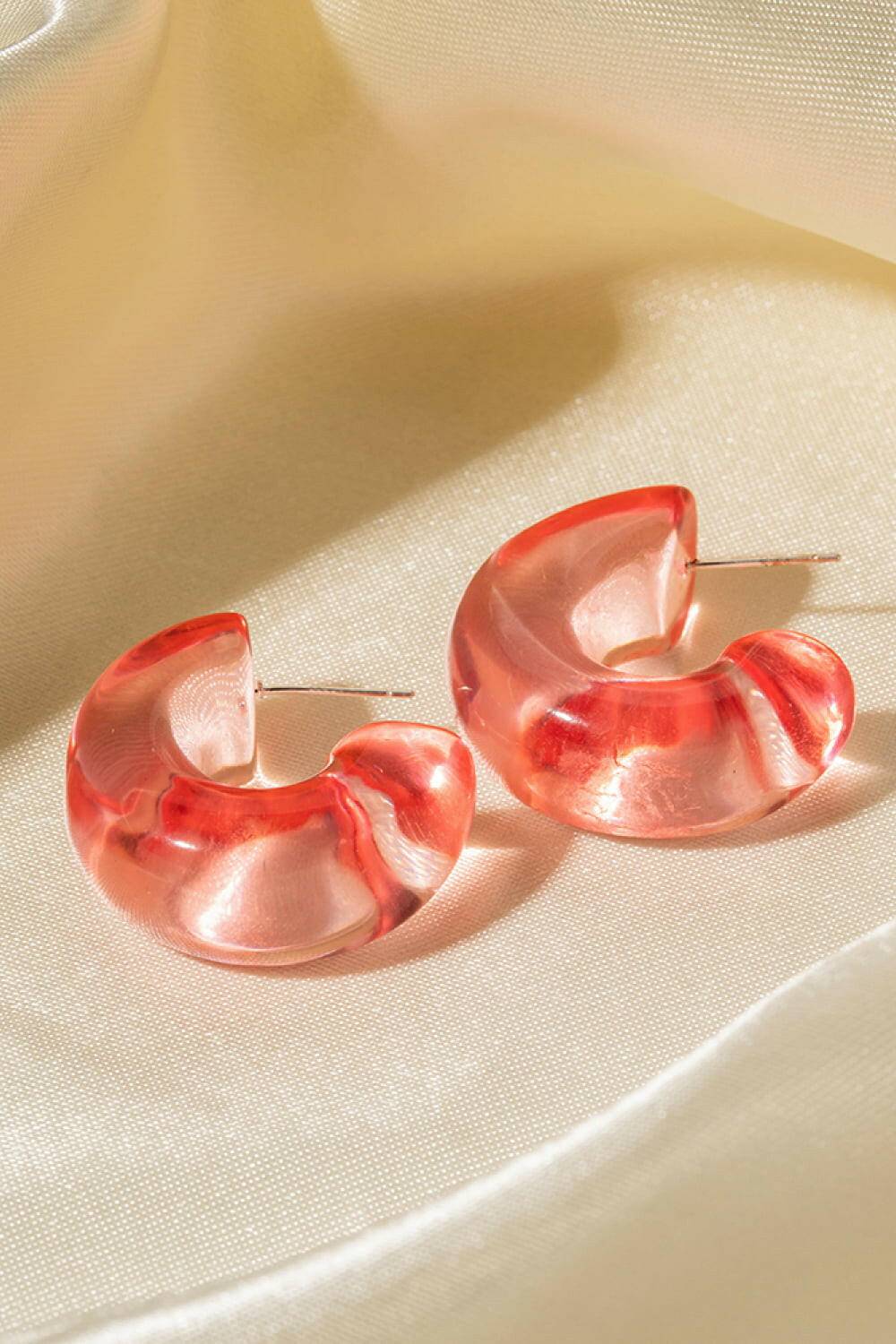 Resin C-Hoop Earrings - Carri's Cache