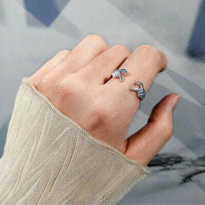 Hand Heart Shape 925 Sterling Silver Open Ring - Carri's Cache