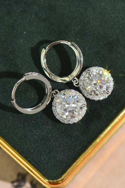 Moissanite Round Drop Earrings - Carri's Cache