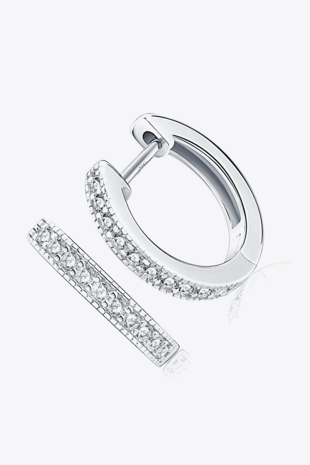 Inlaid Moissanite Hoop Earrings.