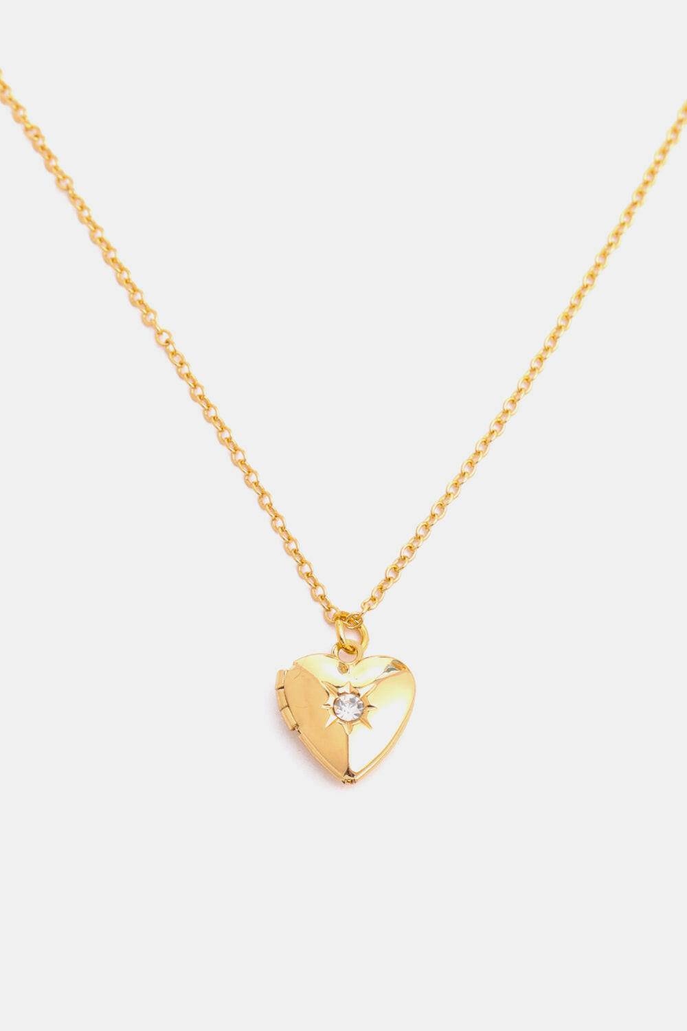 Zircon Heart Shape 14K Gold-Plated Pendant Necklace - Carri's Cache