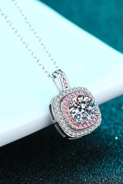 Moissanite Geometric Pendant Necklace - Carri's Cache