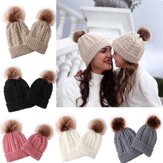 Mother & Child Matching Knit Pom Beanie - Carri's Cache