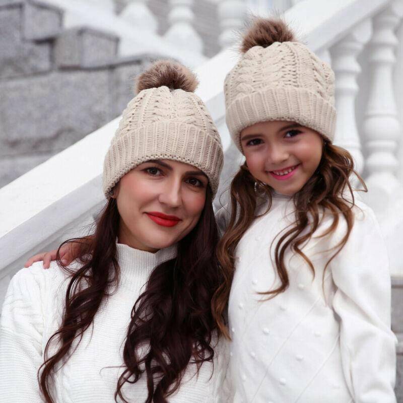 Mother & Child Matching Knit Pom Beanie - Carri's Cache