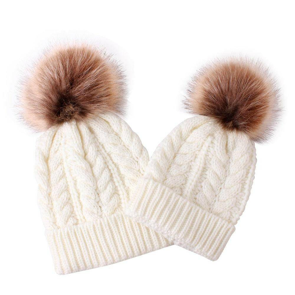 Mother & Child Matching Knit Pom Beanie - Carri's Cache