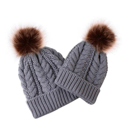 Mother & Child Matching Knit Pom Beanie - Carri's Cache