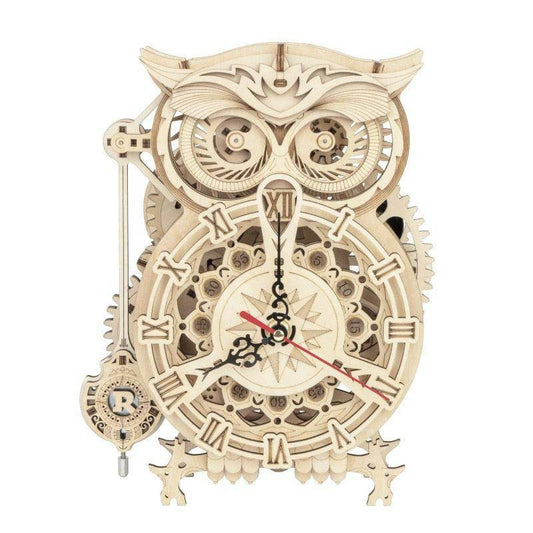 Robotime ROKR 3D Wooden Puzzle Owl Clock Model Building Kit Toys for Children Kids Boys LK503 - Carri's Cache