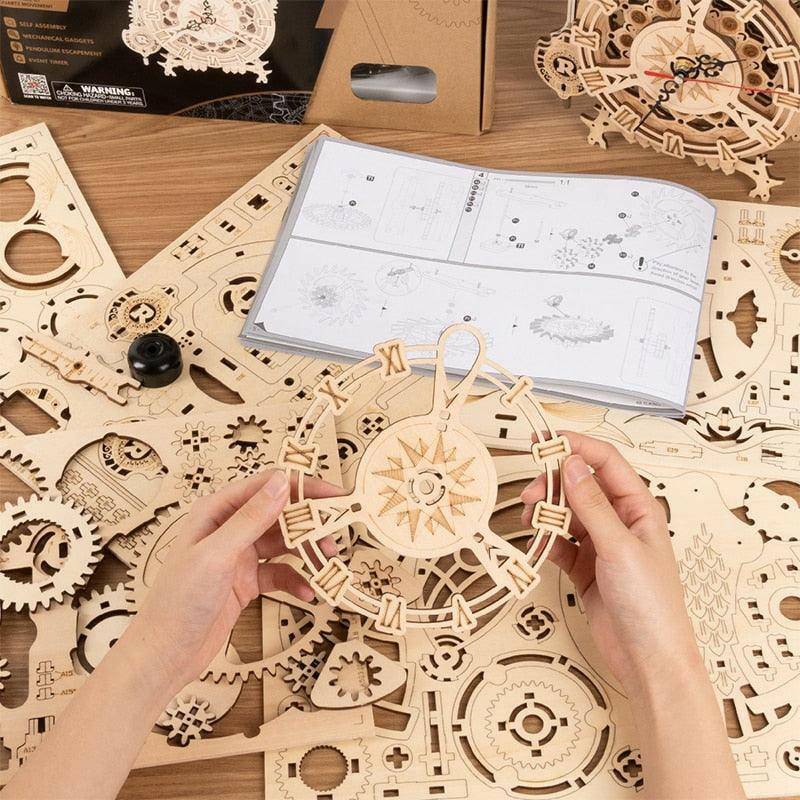 Robotime ROKR 3D Wooden Puzzle Owl Clock Model Building Kit Toys for Children Kids Boys LK503 - Carri's Cache