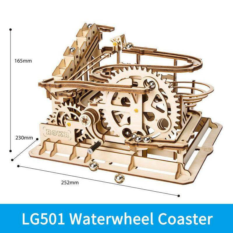 Robotime ROKR Marble Night City 3D Wooden Puzzle Games Assembly Waterwheel Model Toys for Children Kids Birthday Gift - Carri's Cache