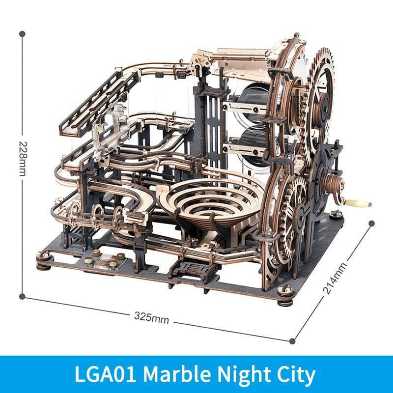 Robotime ROKR Marble Night City 3D Wooden Puzzle Games Assembly Waterwheel Model Toys for Children Kids Birthday Gift - Carri's Cache