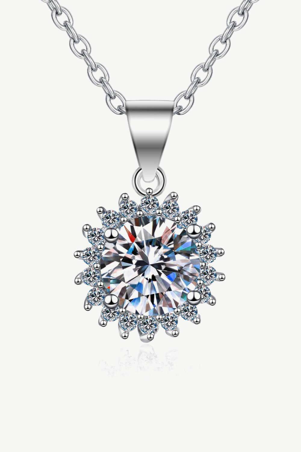 Sterling Silver Moissanite Pendant Necklace - Carri's Cache