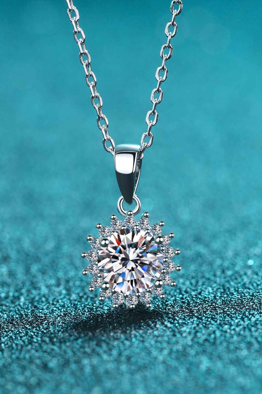 Sterling Silver Moissanite Pendant Necklace - Carri's Cache