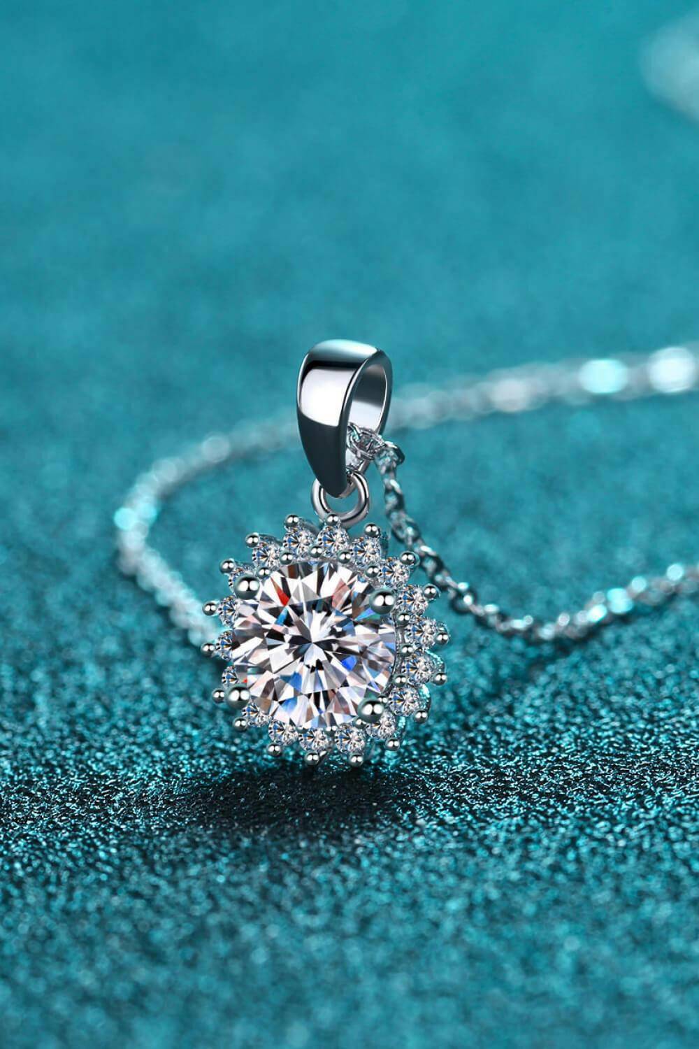 Sterling Silver Moissanite Pendant Necklace - Carri's Cache