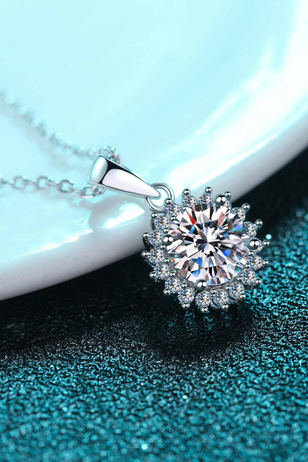 Sterling Silver Moissanite Pendant Necklace - Carri's Cache